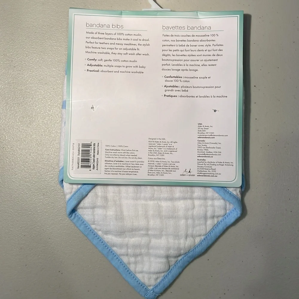 NWT Aden + Anais 2-pack Bandana Bibs